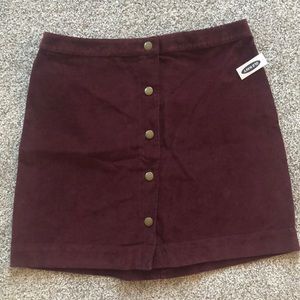 Old Navy Burgundy Corduroy Mini Skirt